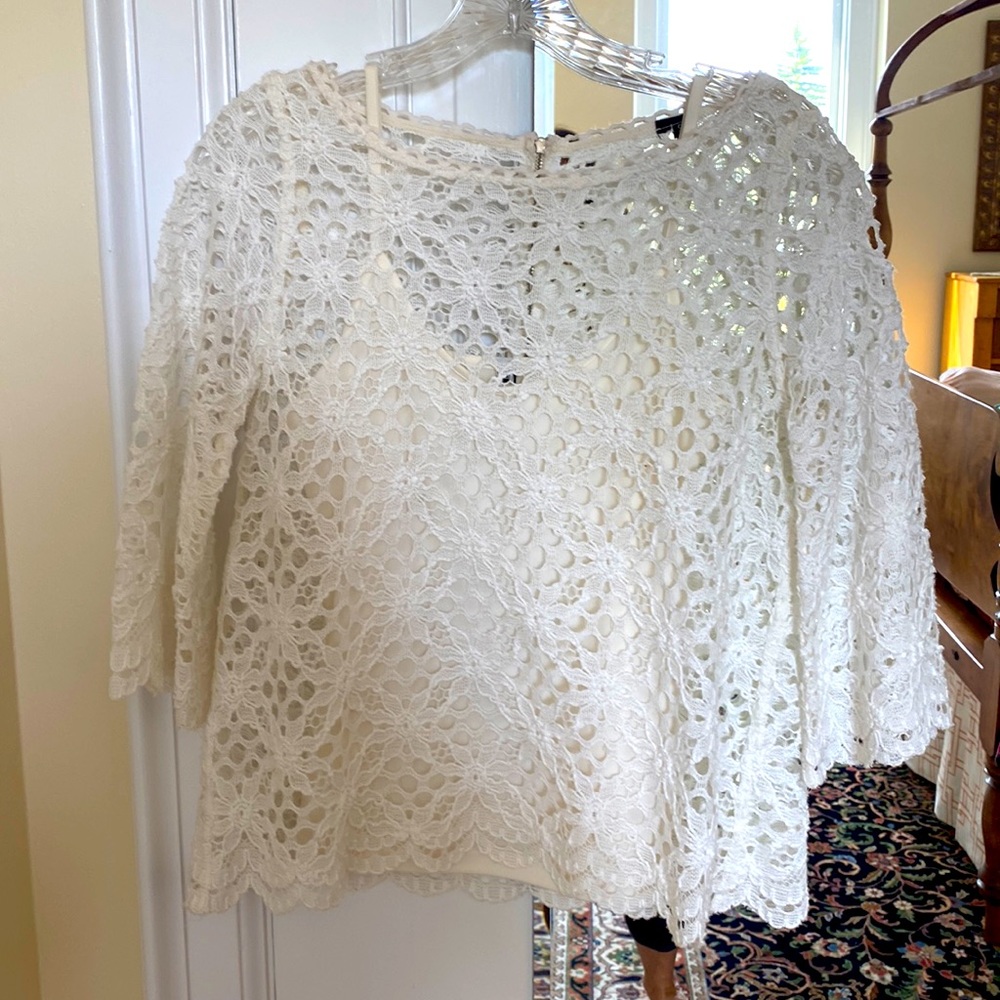 Lace blouse with camisole underneath